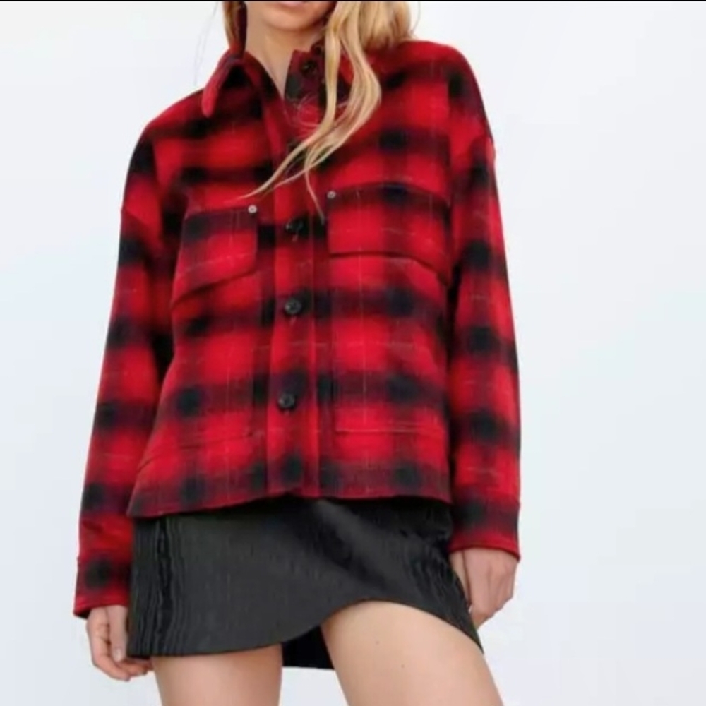 Zara Wool Blend Shacket  Overshirt. Size XS.